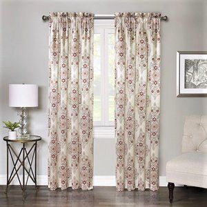 JCPenney Rod Pocket Curtain Panels Floral Medallion 2 NEW